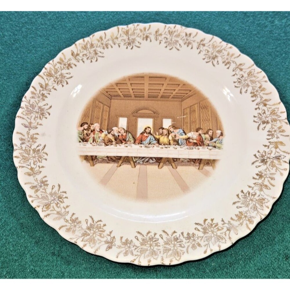 Lord's Last  Supper Plate First Edition Sanders Mfg Co Nashville TN 23K Gold 10"